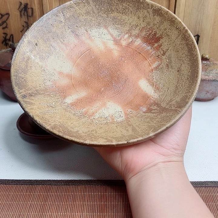 备前烧，中村操壶承，有飞皮