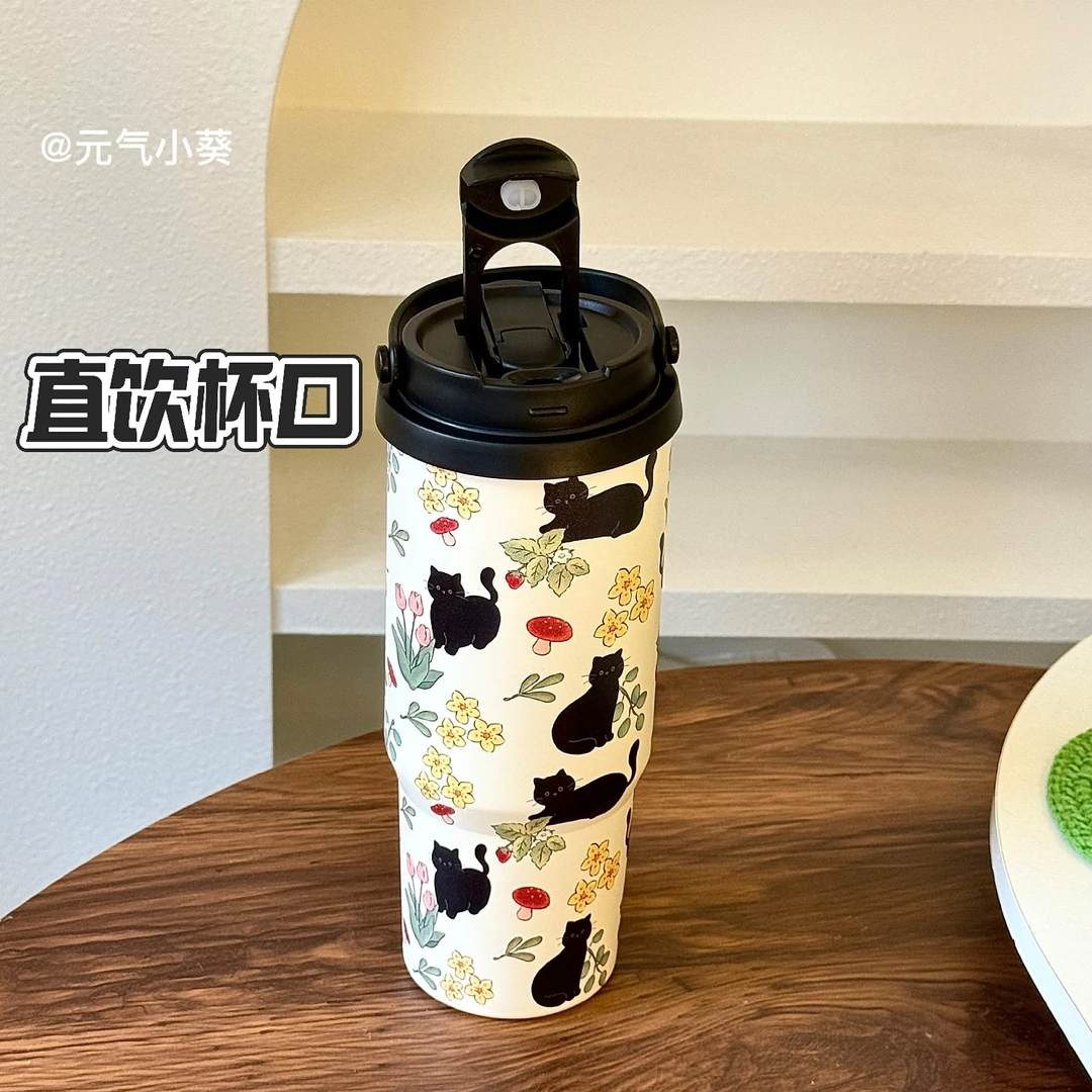 2025新款车载冰霸杯女生高颜值户外大容量316不锈钢便携双饮水杯