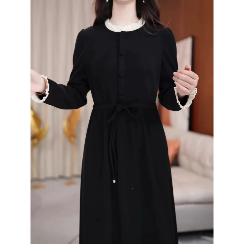 H1199 2024秋冬季新款高级感通勤气质连衣裙