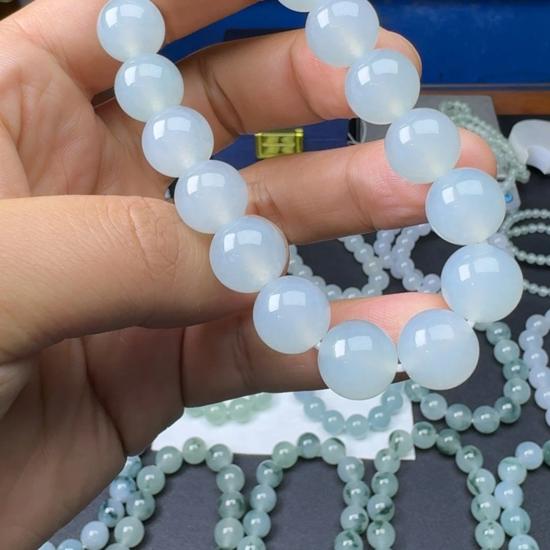 定制翡翠未镶嵌卡12.6糯冰蓝底