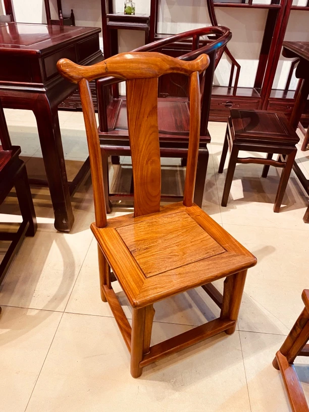 豪华茶椅靠背椅小官帽歺椅福利款家用客厅实木椅新中式休闲椅餐椅