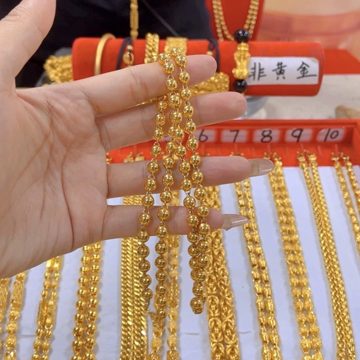 合金合金卡6滚珠项链➕戒指