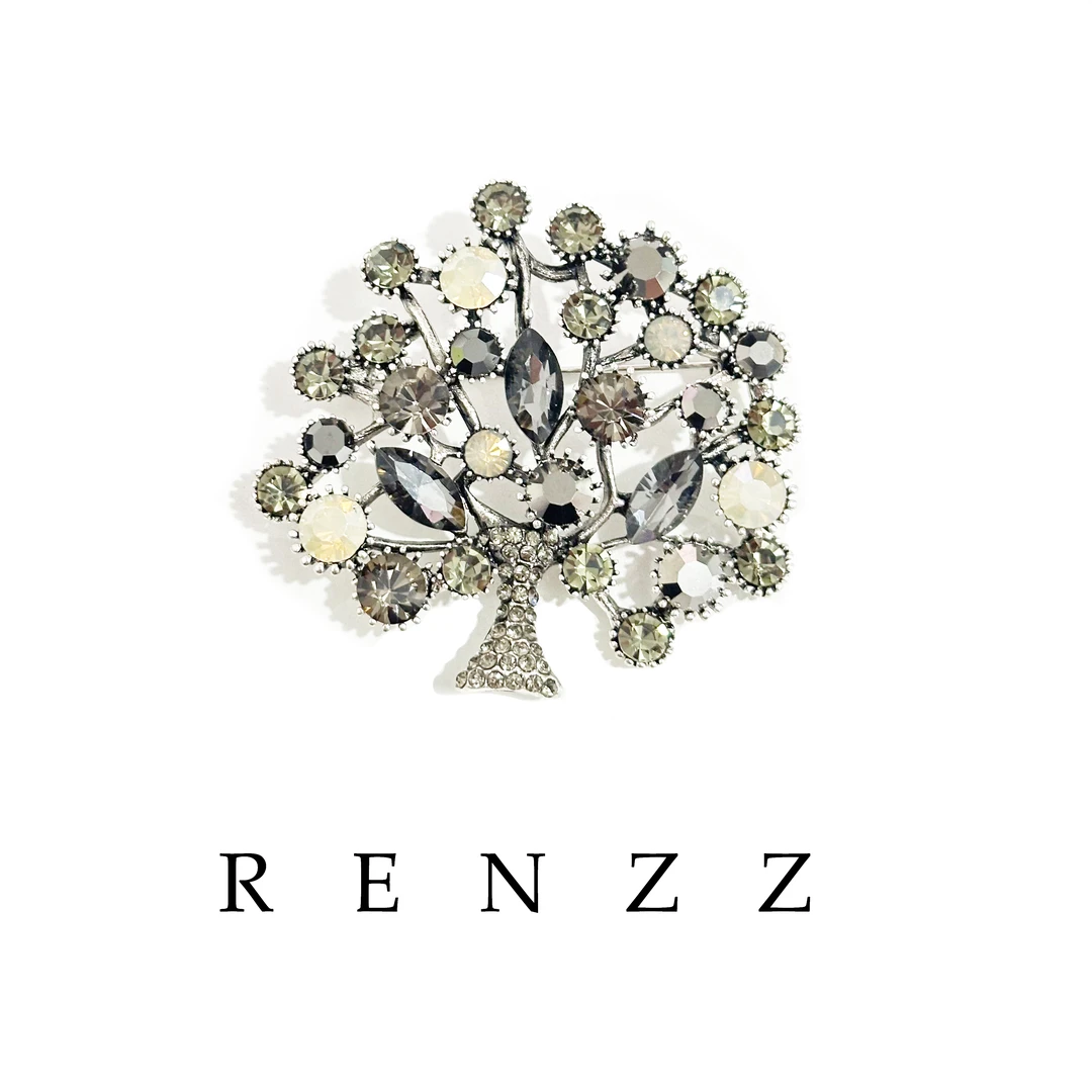 8445 黑色智慧树胸针