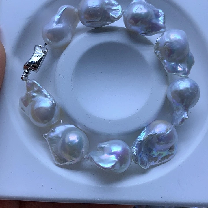 淡水珍珠耳饰银S925镶嵌映*红