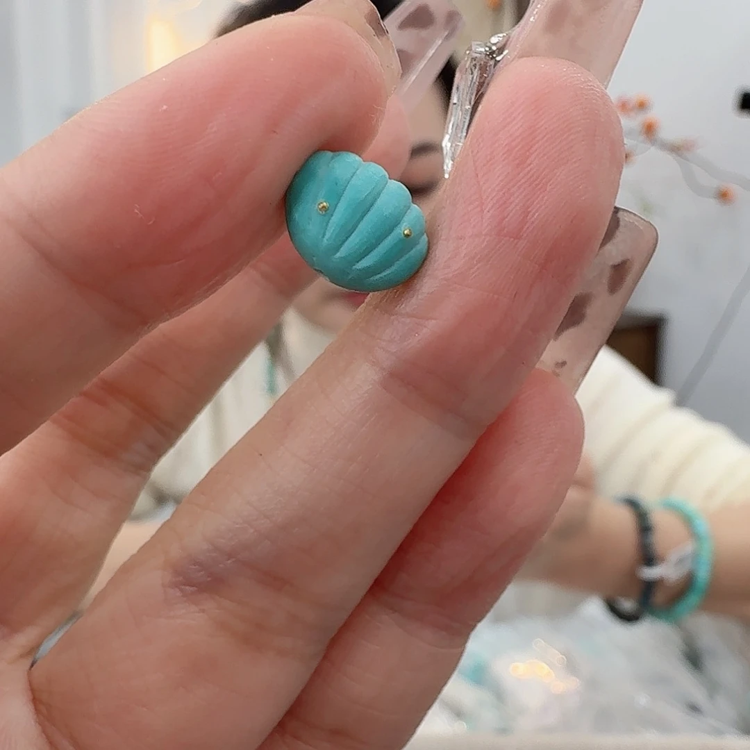 绿松石18K金镶嵌珠宝半成品