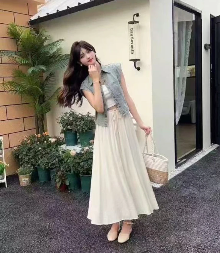 【66100】Y#牛仔上衣+半身裙【套装】