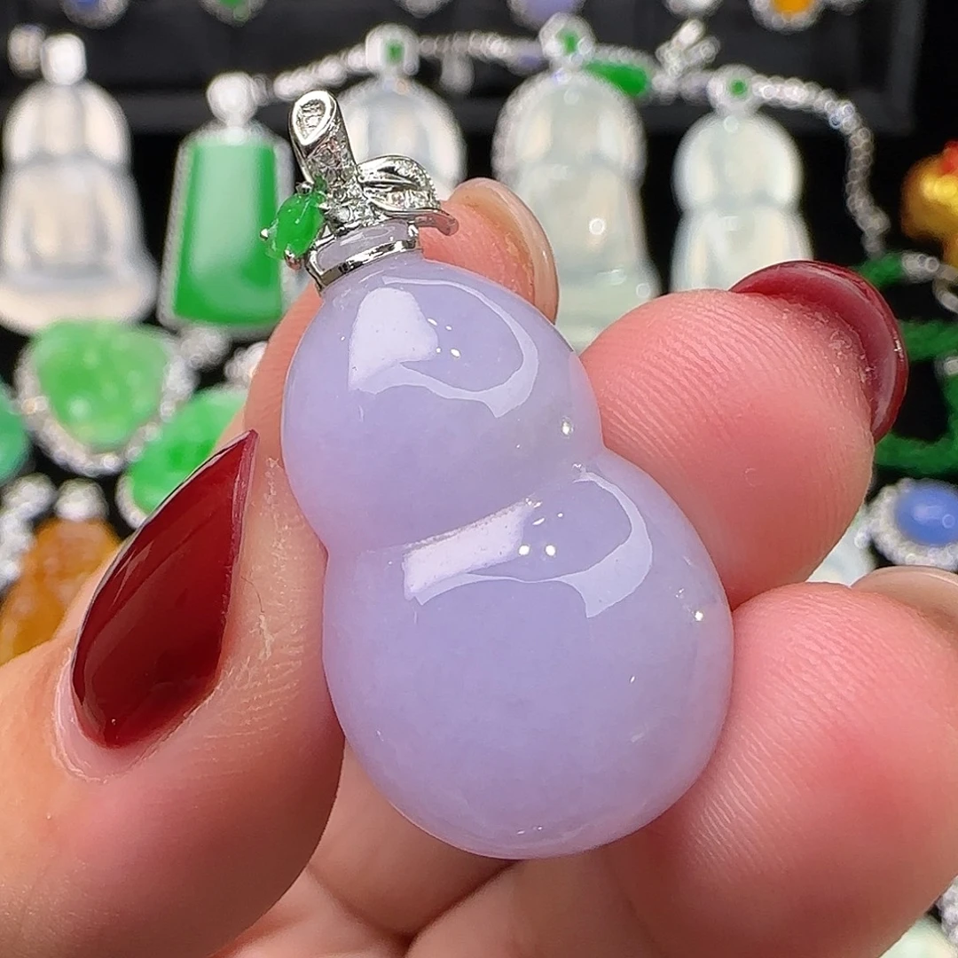 翡翠18K金镶嵌颈饰天然翡翠