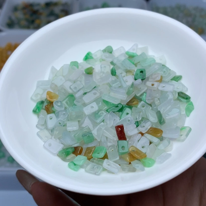 【闪购商品】翡翠手链未镶嵌冰三彩碎碎石50颗