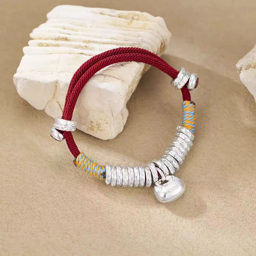 足银手链 玺妃专属 小胖福红绳足银手链【1030】