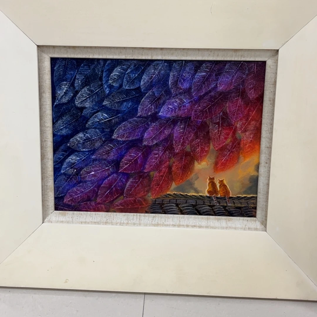 桥***然手工手绘精品油画30+40厘米