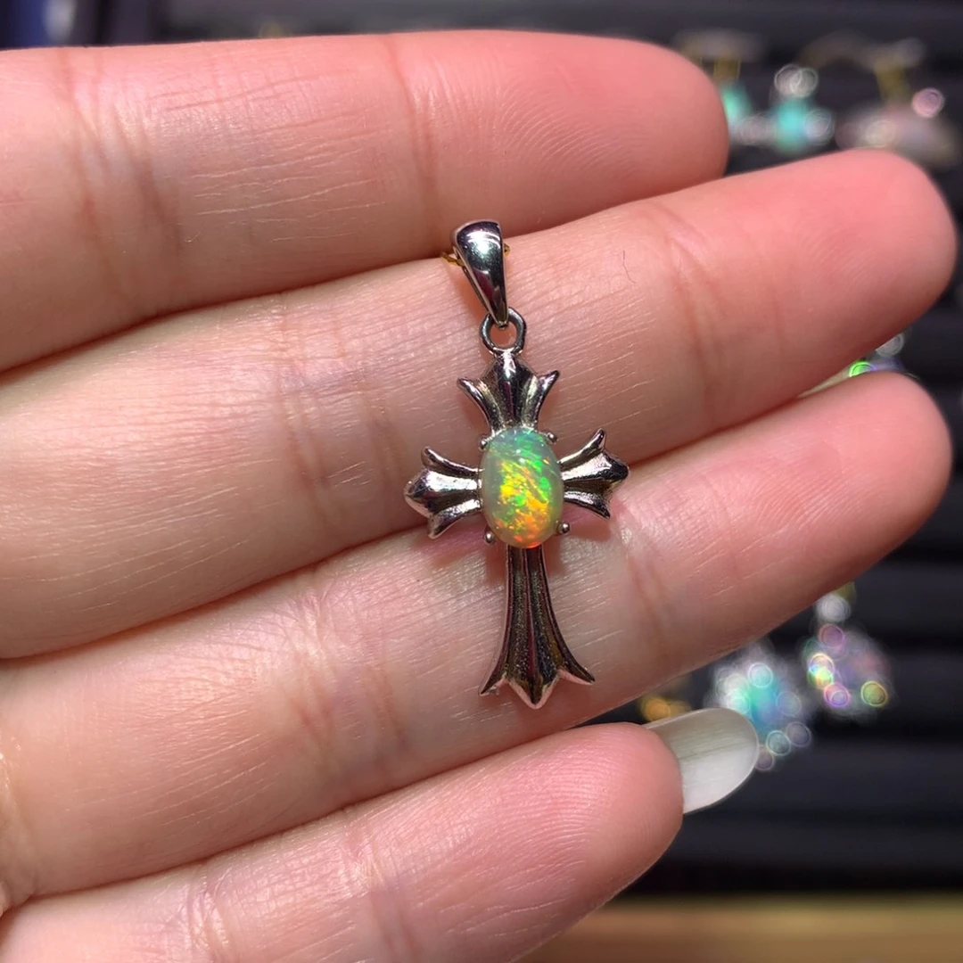 银S925镶嵌欧泊吊坠款式