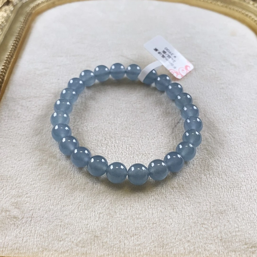 翡翠未镶嵌手链卡8mm高冰紫24颗