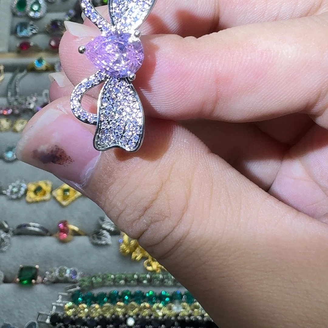 托帕石戒指银S925镶嵌