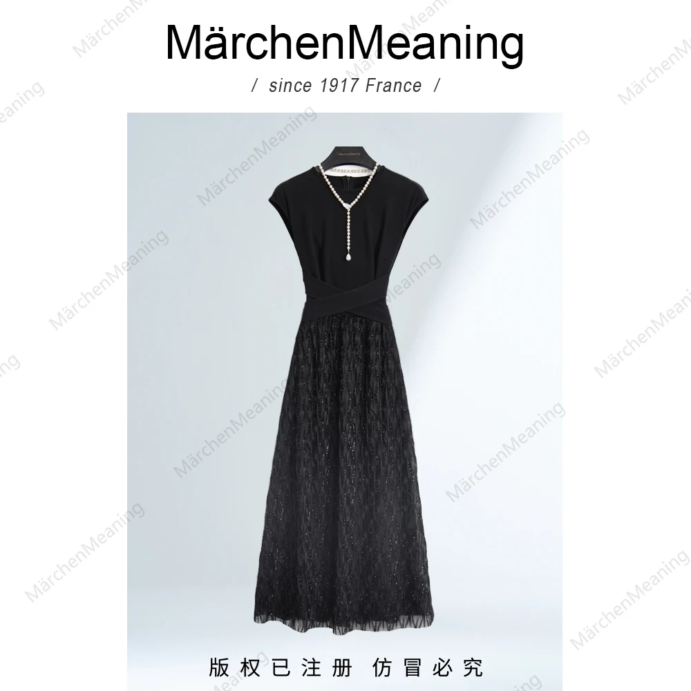 MärchenMeaning独家定纺针织亮丝拼接连衣裙静静2
