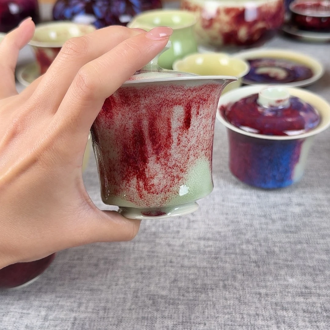 解***多纯手工制作两才盖碗