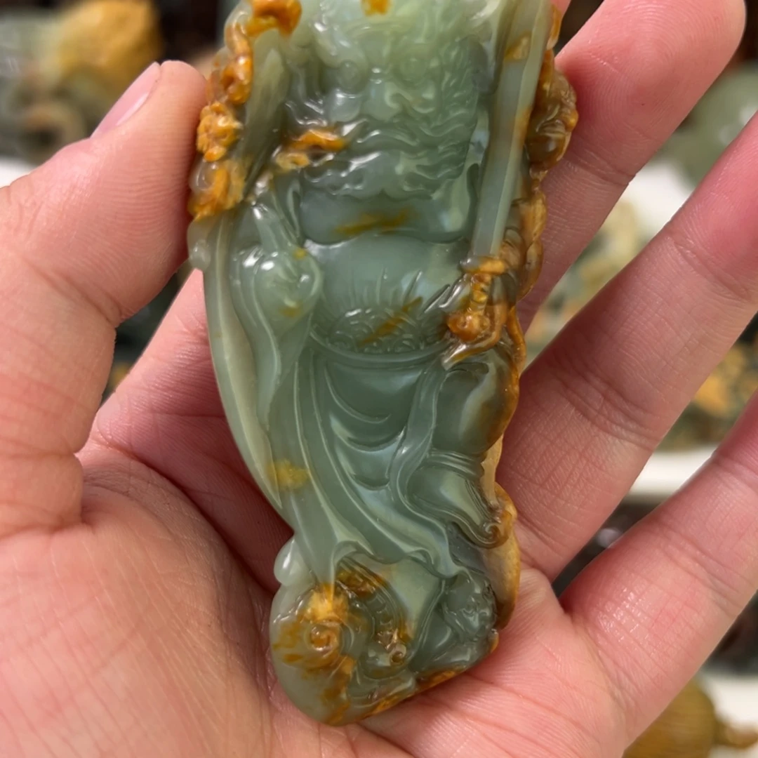 岫岩河磨玉（透闪石质玉）未镶嵌吊坠(不含链)