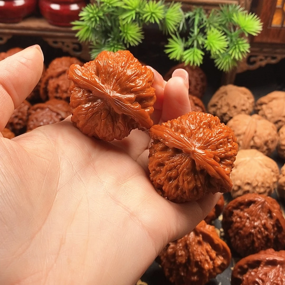 把件文玩核桃白狮子