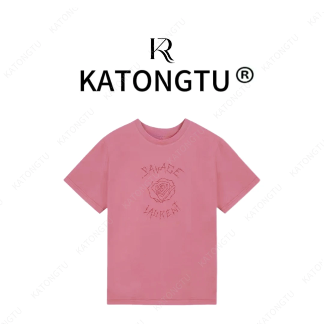 KATONGTU 【荆棘玫瑰】25新款玫瑰百搭短袖上衣  DM2504044