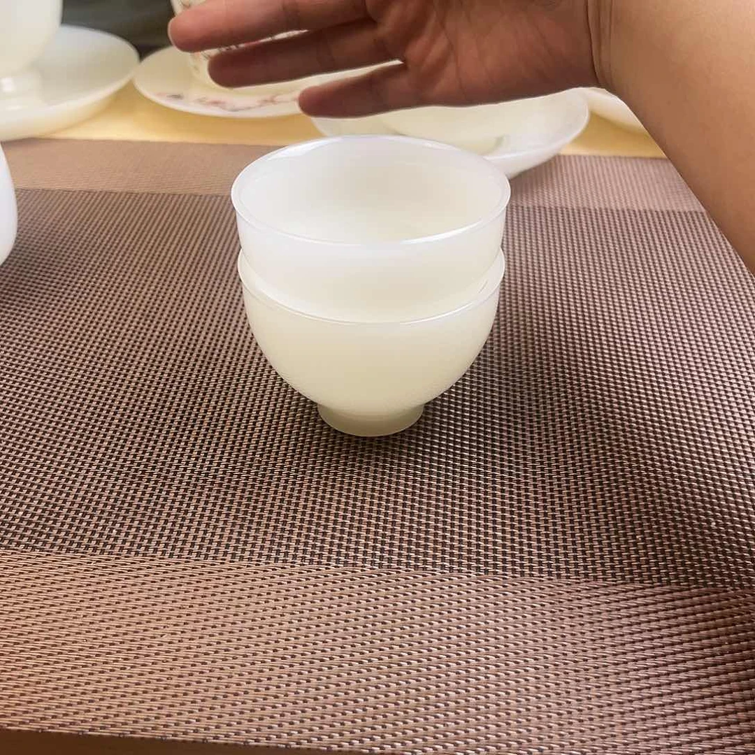 瓷片高档精品皙白玉瓷主人杯70cc2个