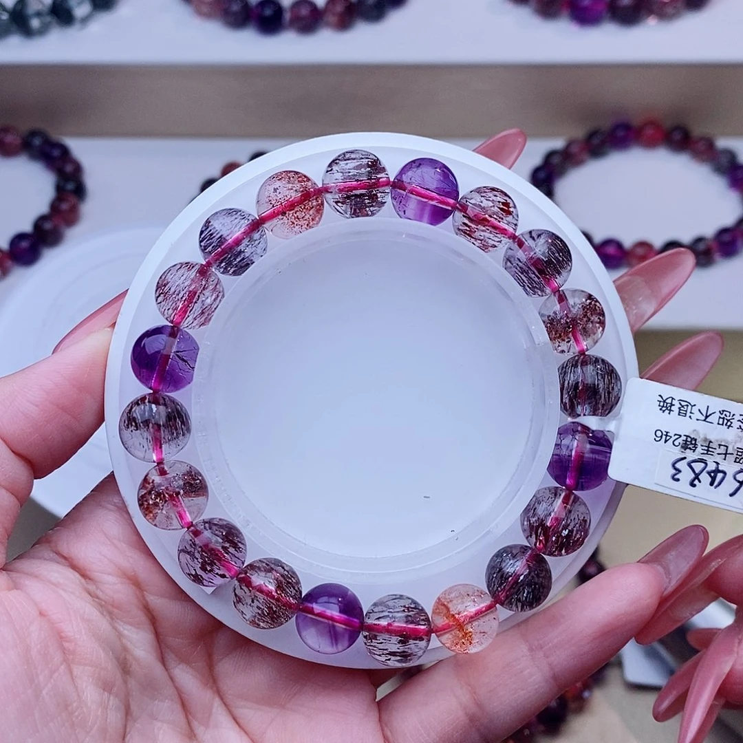 未镶嵌手串水晶黑加仑超七9m+