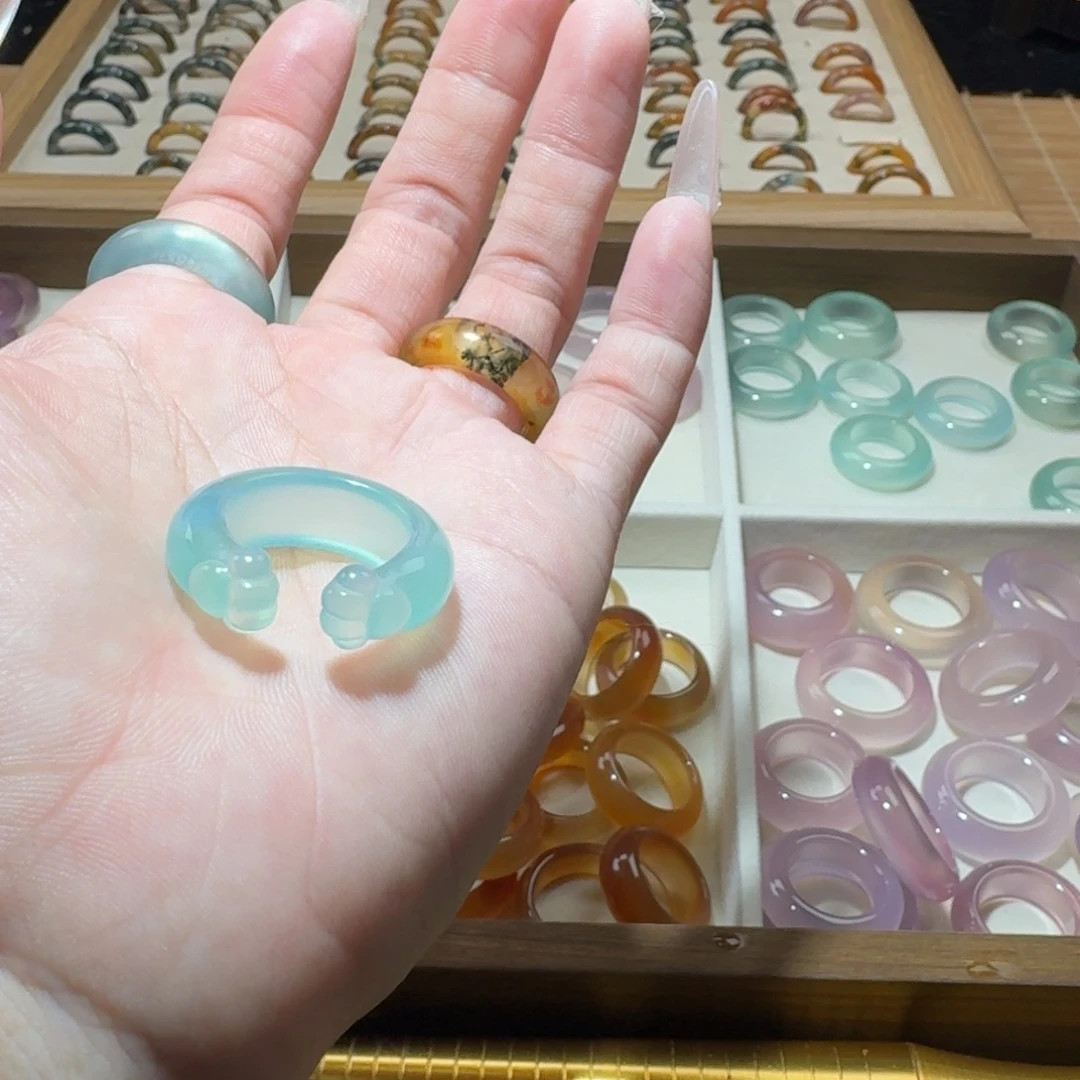 玛瑙/玉髓未镶嵌戒圈1️⃣ 港15 肉垫猫爪