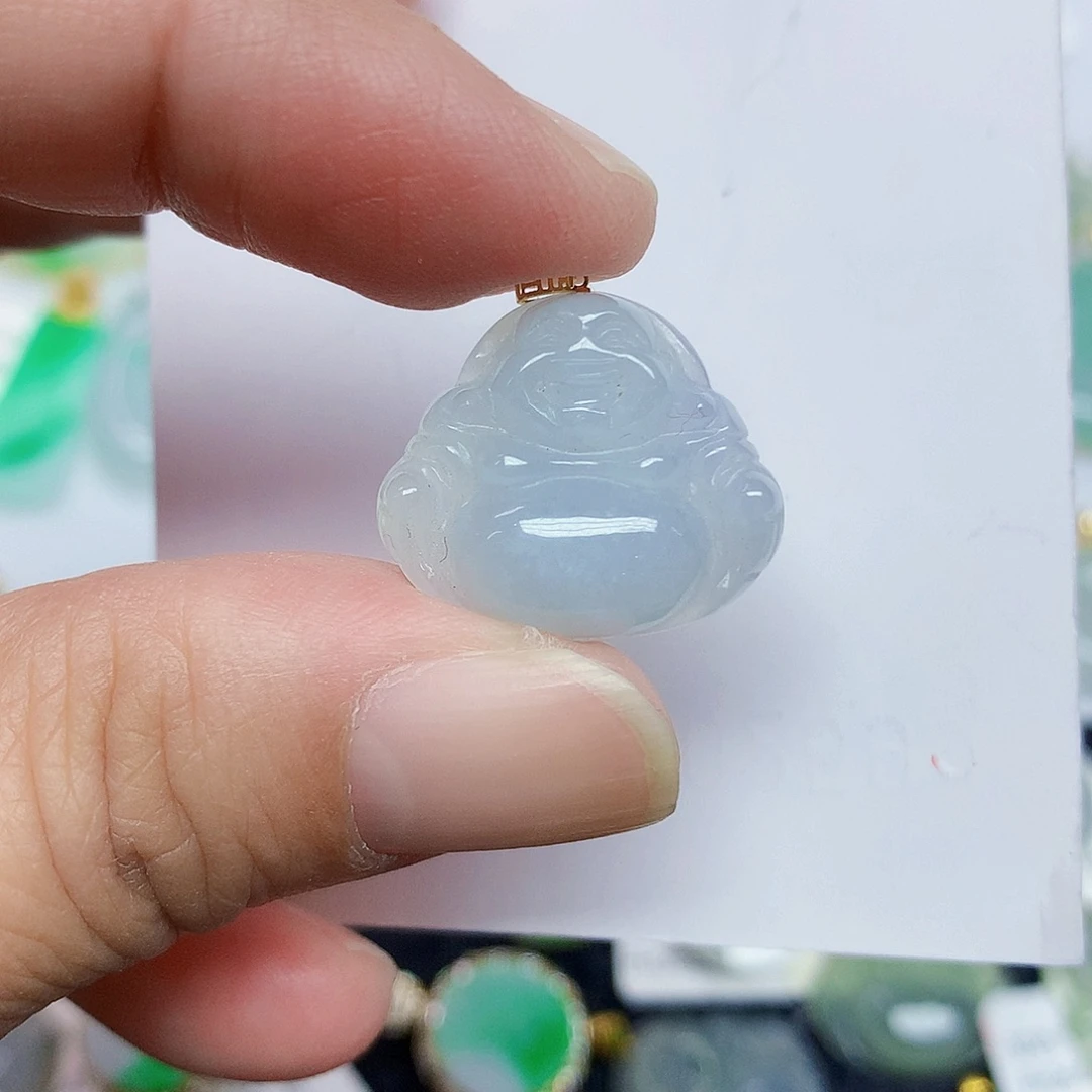 翡翠18K金镶嵌颈饰356778