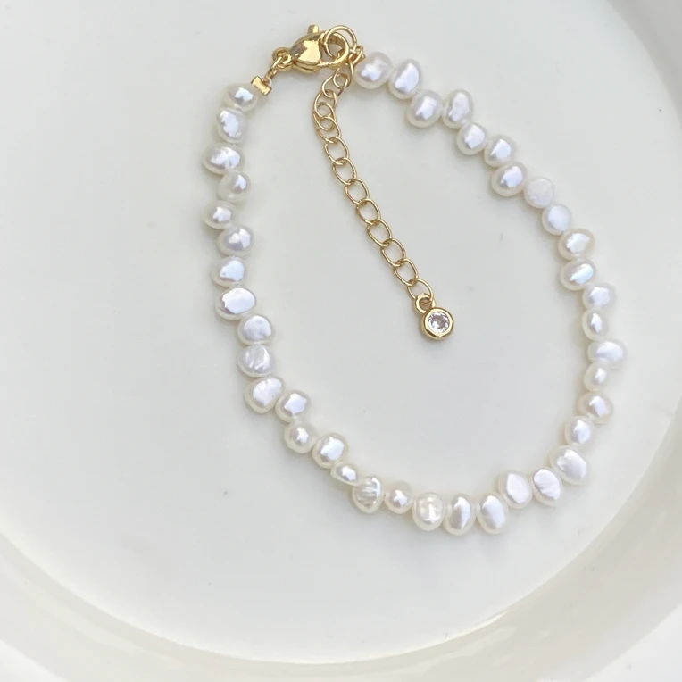 S181 淡水珍珠花瓣手链时尚百搭复古