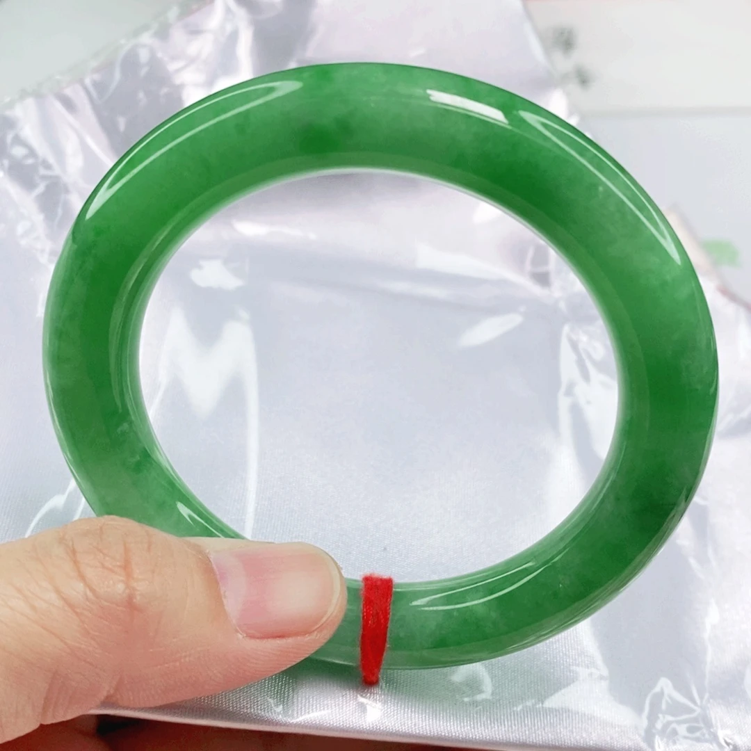 未镶嵌手镯翡翠55.8圈口圆条完整毕业