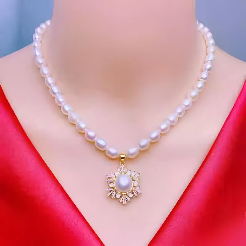 链子925银 【热卖】气质时尚珍珠锁骨链女款项链吊坠百搭送妈妈礼物