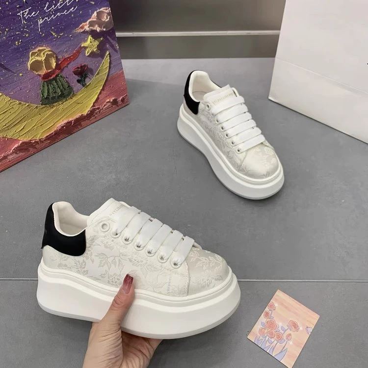 国风印花板鞋简约厚底小白鞋小白鞋时尚白色潮流休闲鞋C03