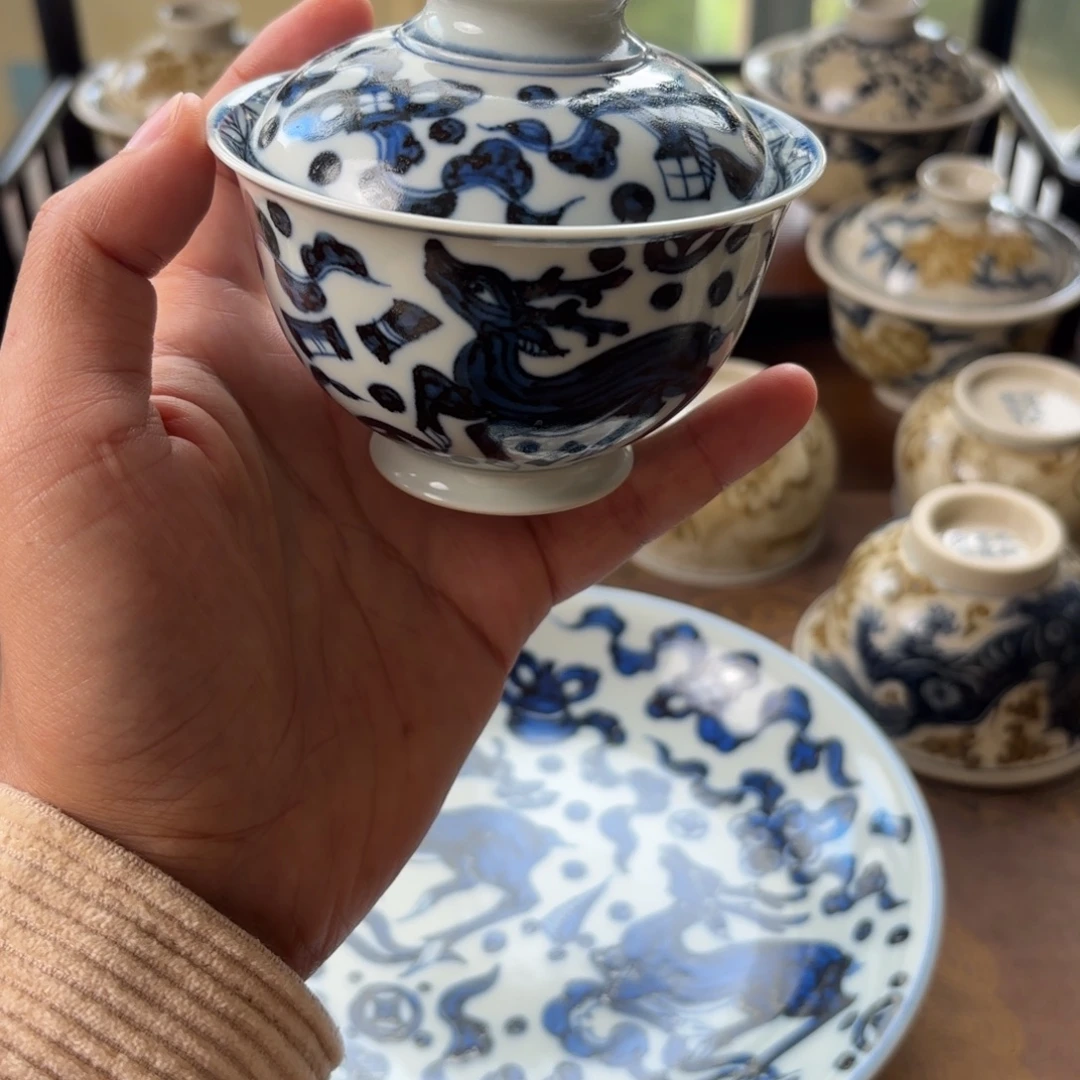 瓷片景德镇手绘茶器瑕疵