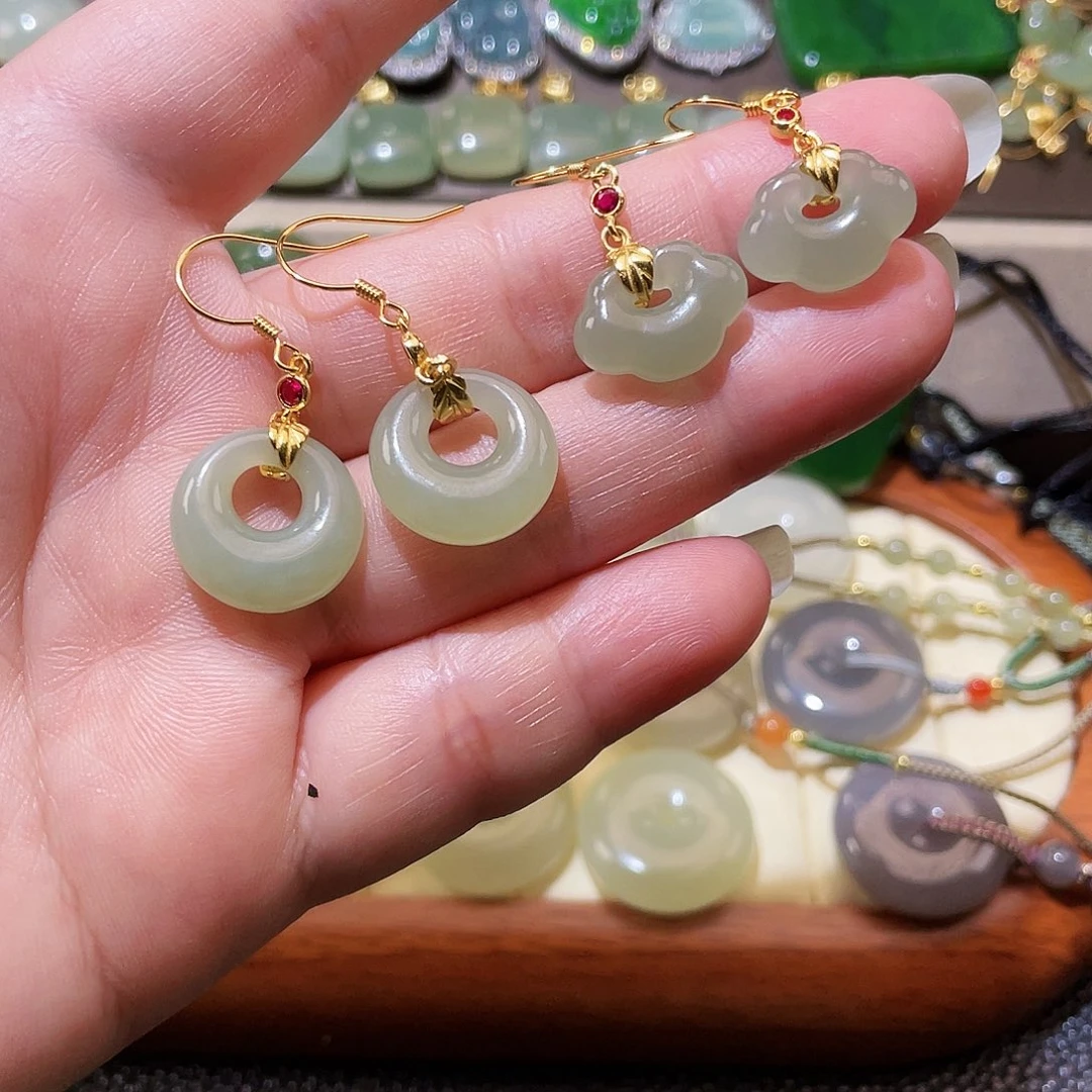 和田玉吊坠(不含链)银S925镶嵌