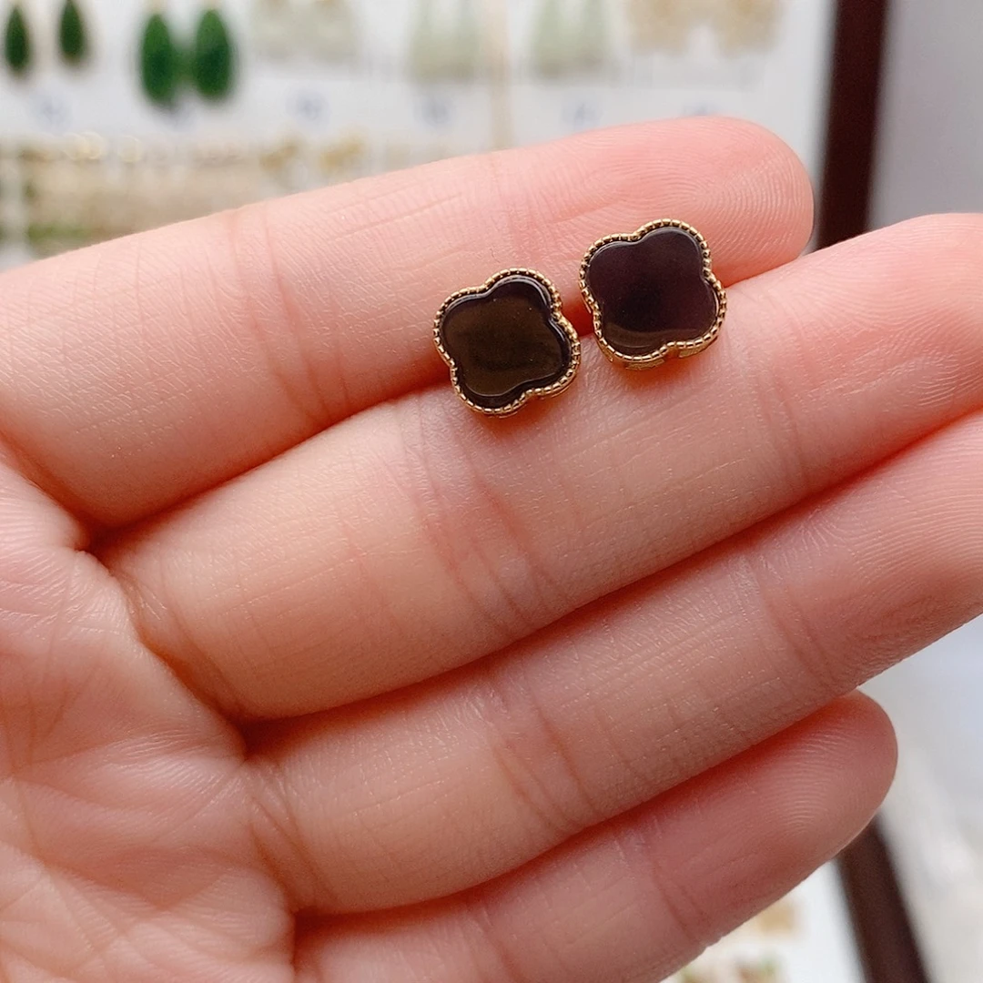 和田玉银S925镶嵌耳饰