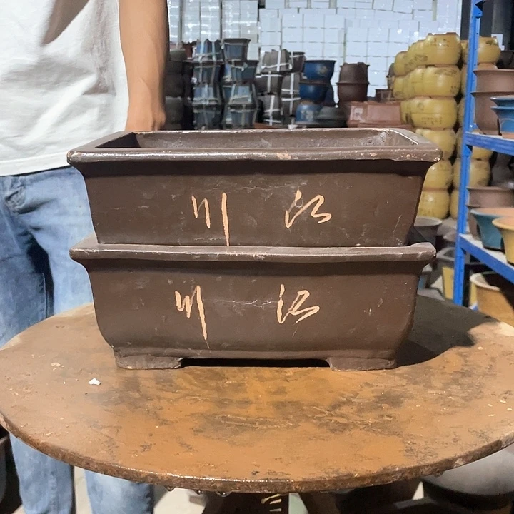 26-26棕色马槽花盆