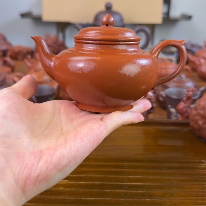 紫砂茶壶朱泥全手笑樱250毫升