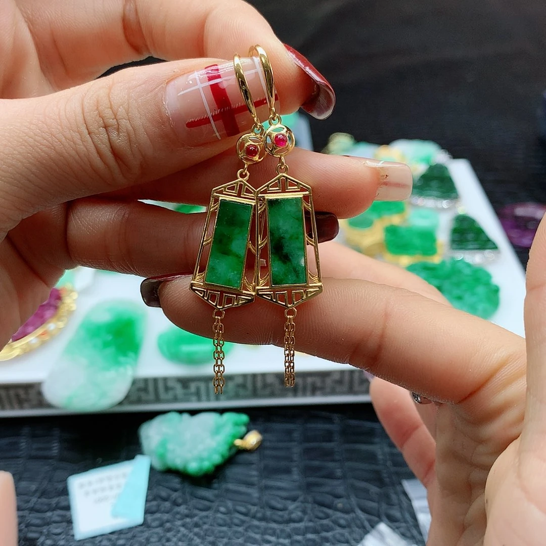 【闪购商品】翡翠耳饰银S925镶嵌，