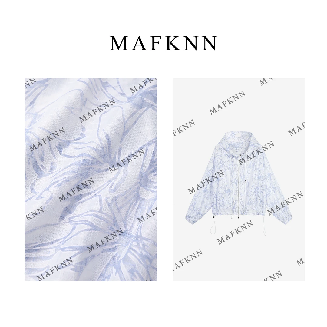 MAFKNN/玛肯时尚休闲简约夏季连帽拉链防晒长袖外套MK12733