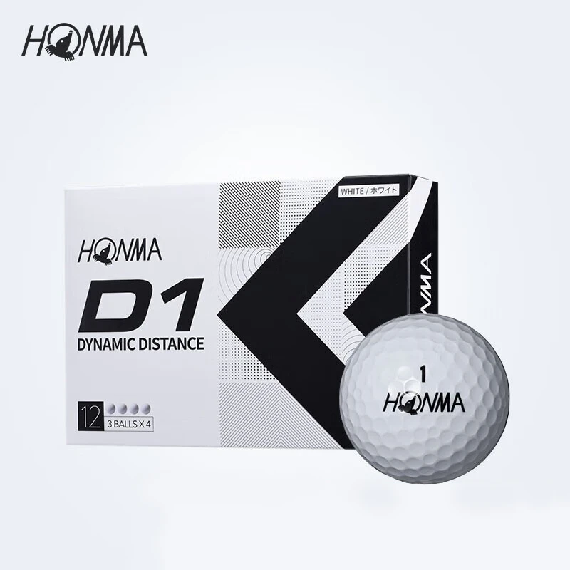 HONMA 2022D1高尔夫球双层球练习球下场球低倒旋强远距白色彩色