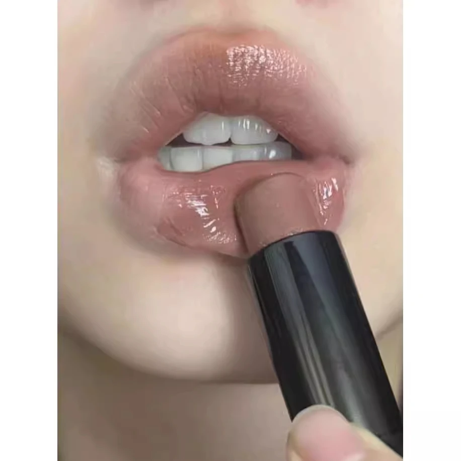 裸粉白茶冻~固体红棕色口红腮红多用棒水光镜面滋润唇釉裸色口红