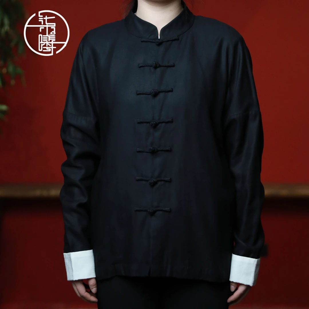 Sevensee/柒曦大码华服中国风唐装盘扣中式男士长袖上衣宽松春秋