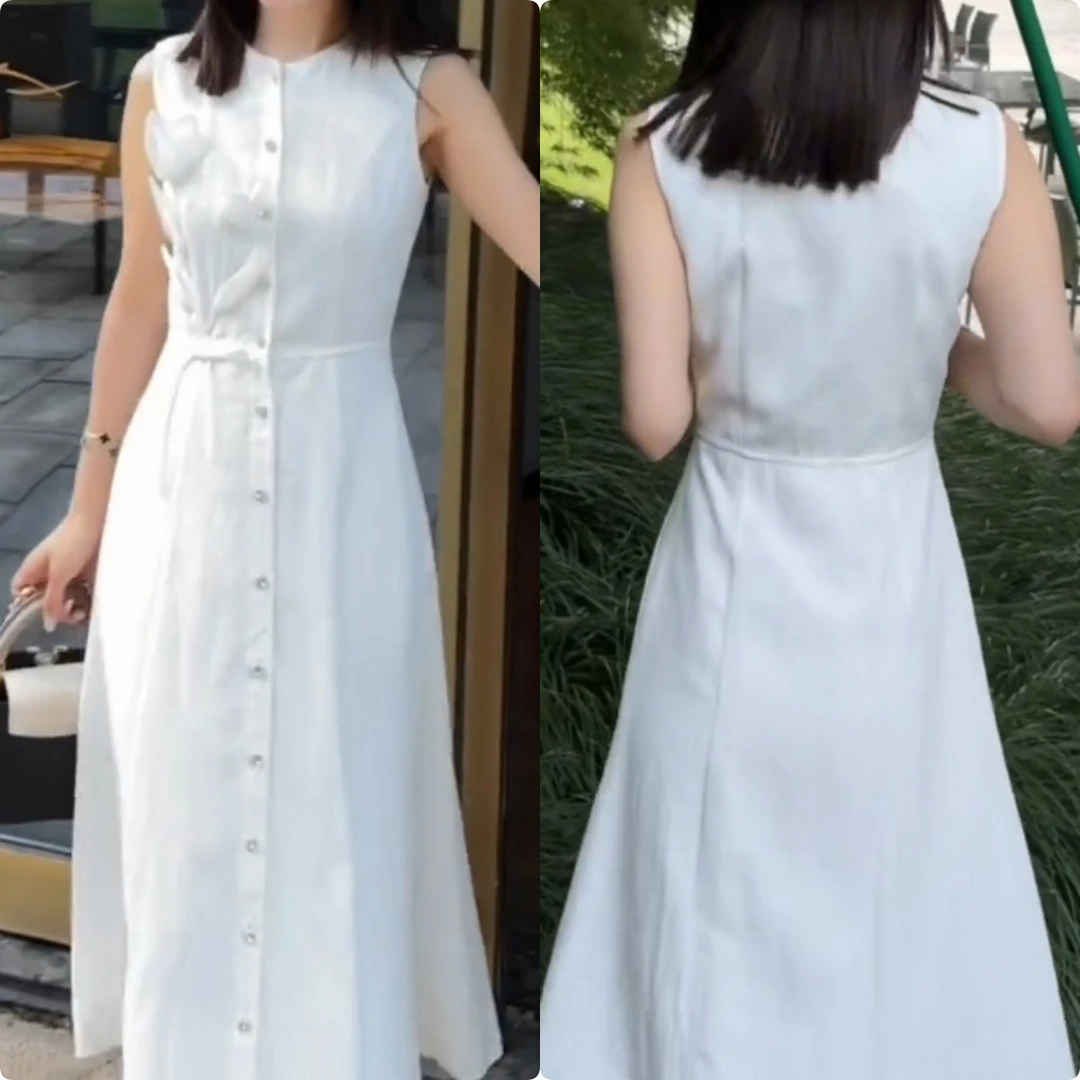 2025夏季新款时尚修身显瘦款女气质网红洋气连衣裙百搭款G6162