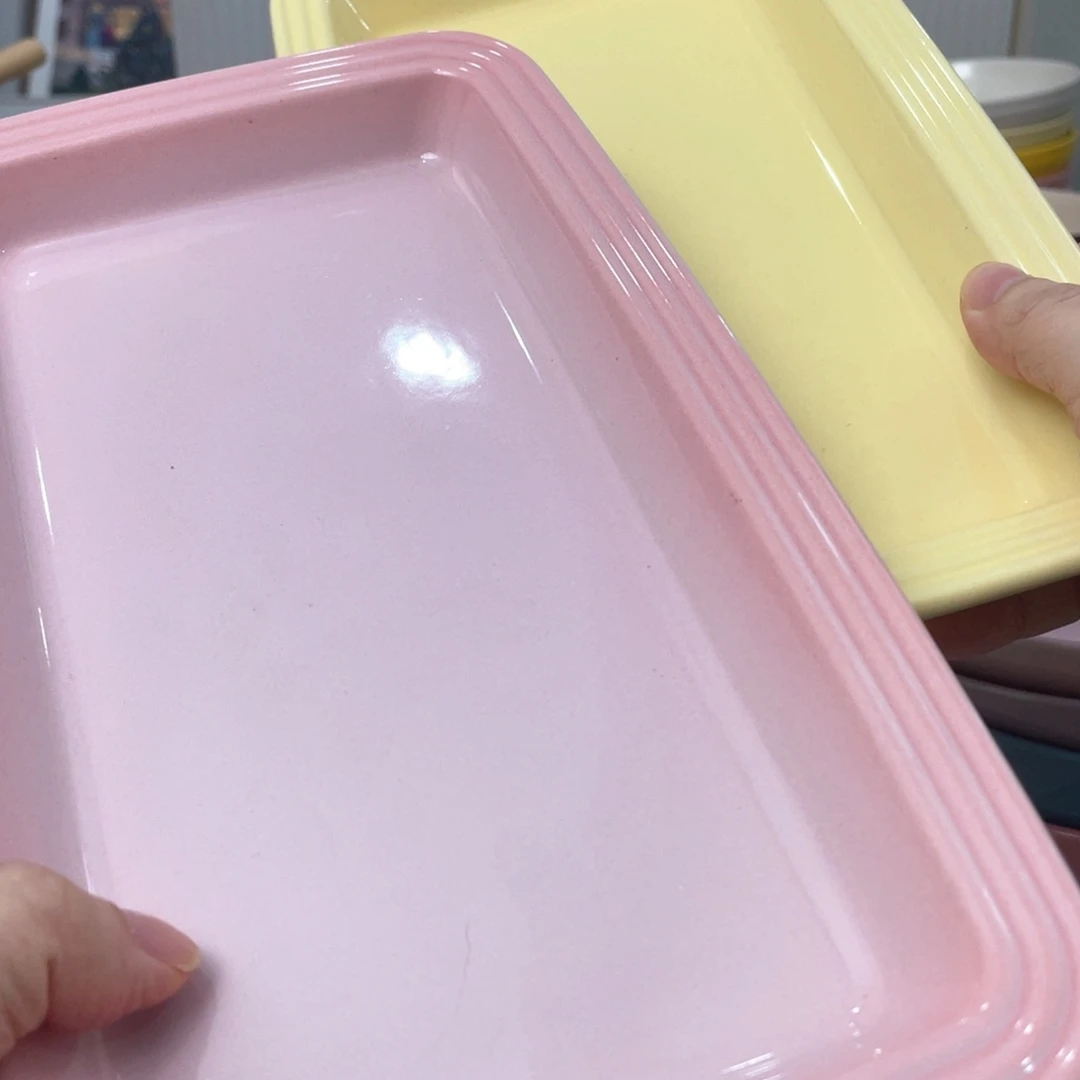 瓷片微瑕2个长方形鱼盘