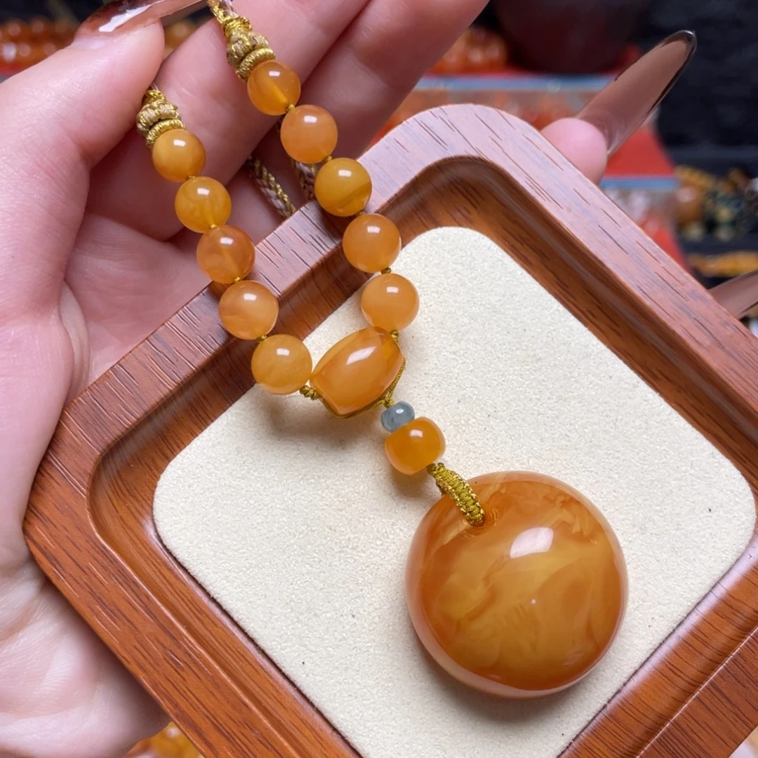 蜜蜡未镶嵌颈饰项链