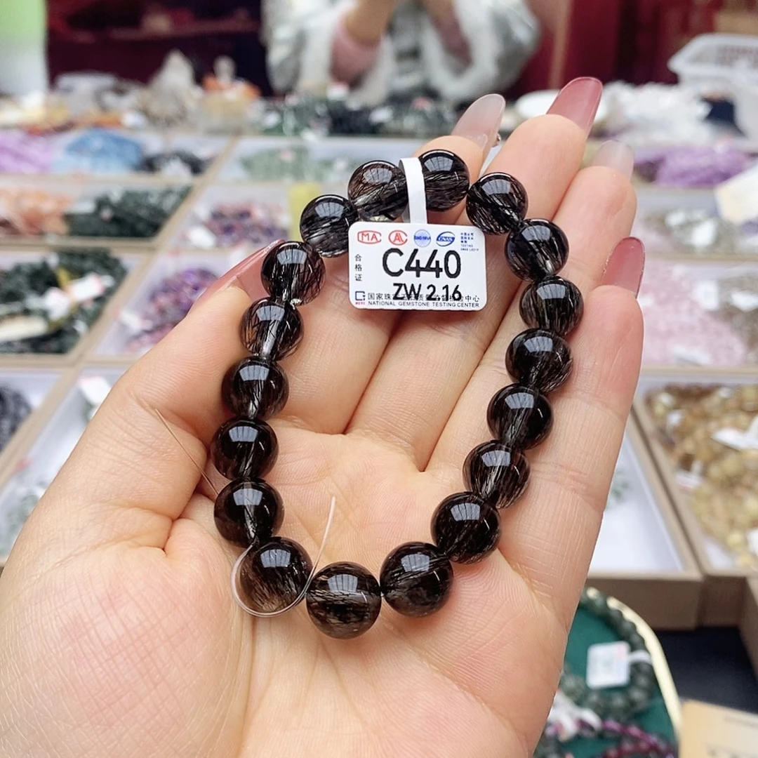 水晶手链未镶嵌i****）C440黑发11m