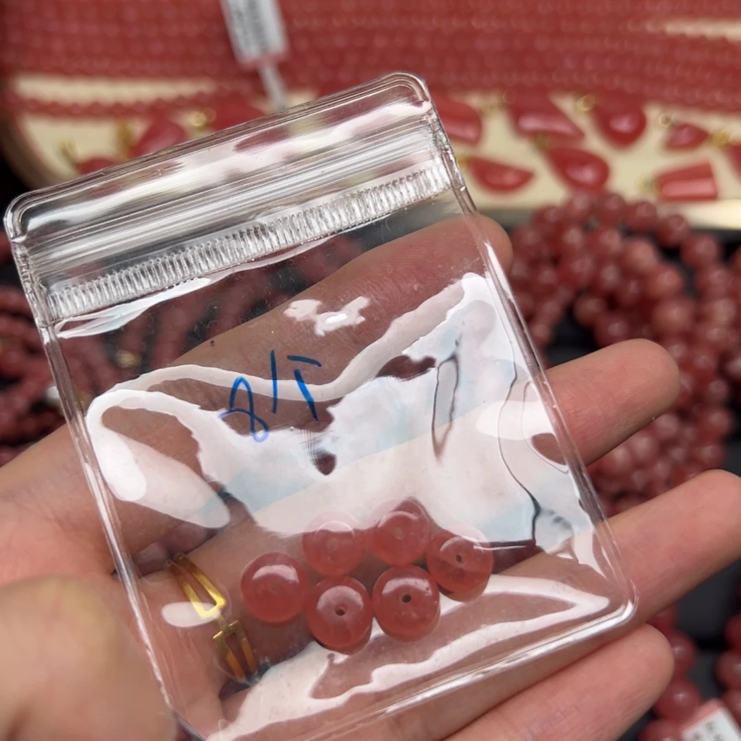 小***子菱锰矿（红纹石）未镶嵌手链