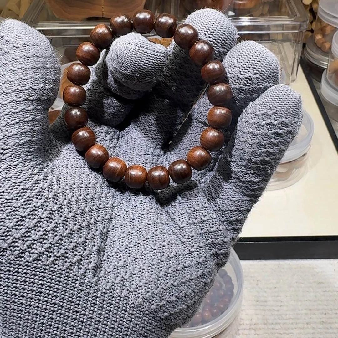 檀香木手串/手链焦糖黑珍珠9.5✖️10