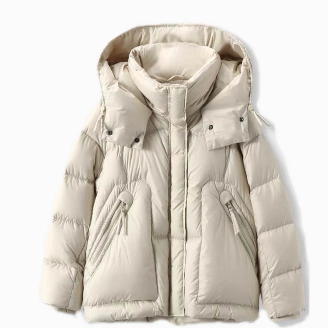 MM【雪人】 韩版时尚保暖黑色纯色宽松外套女983