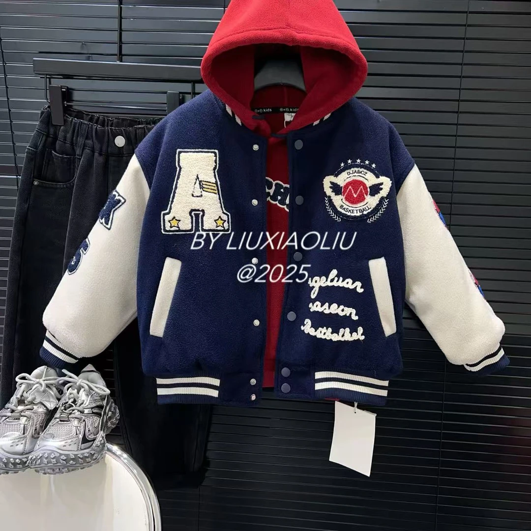 杭州六小六正版 BY LIUXIAOLIU冬季儿童夹棉棒球服12863