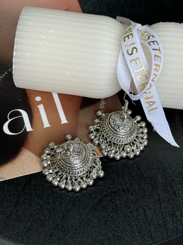 钛钢耳饰 LARVINA民族风银色叮当耳环