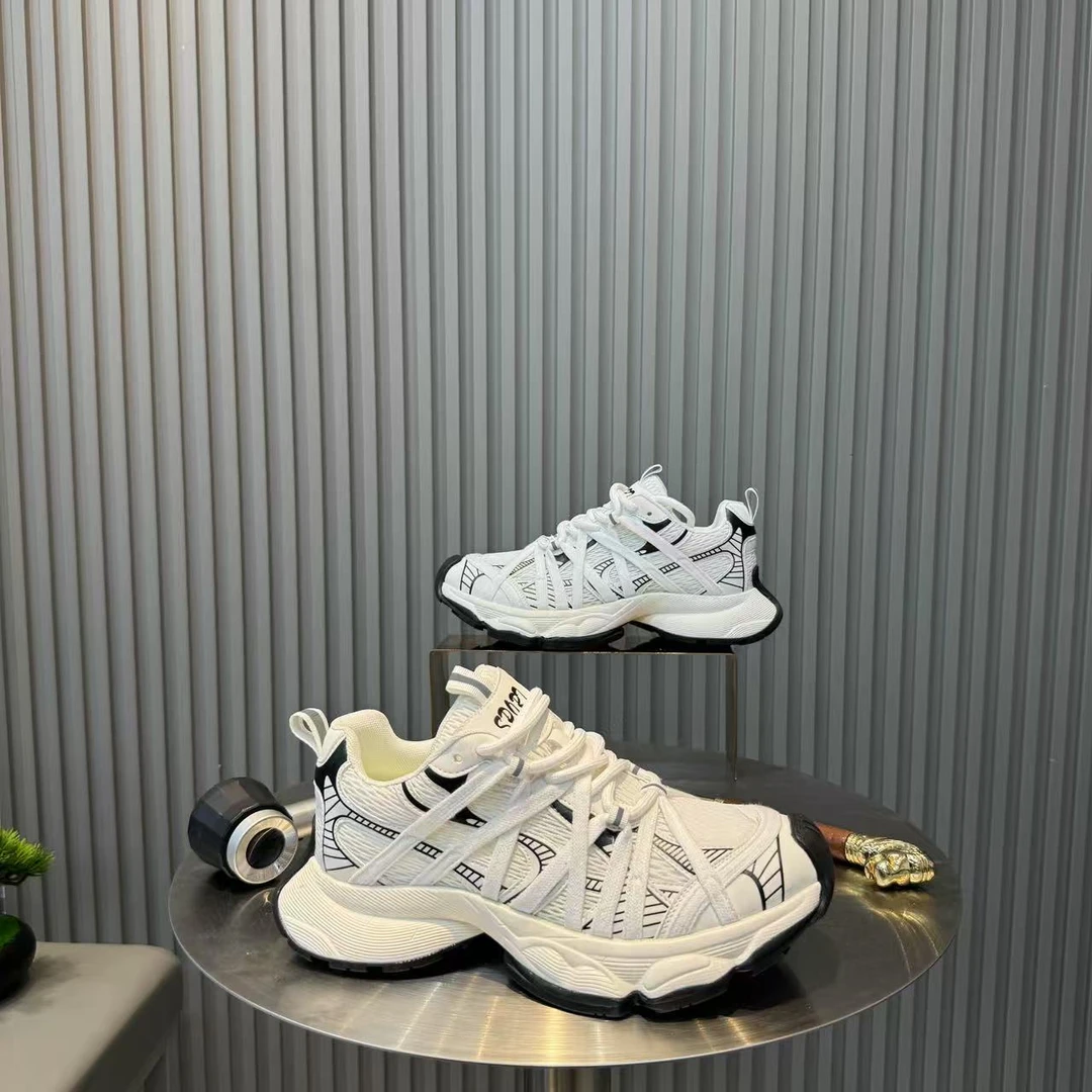 网面透气老爹鞋休闲鞋潮鞋厚底增高春夏季新款低帮男鞋